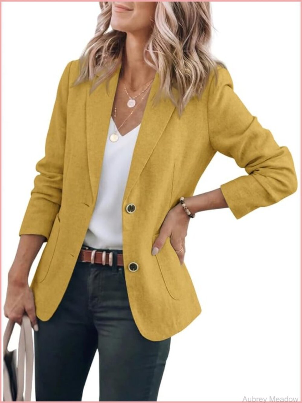 Cotton Linen Blazer Long Sleeve Notch Lapel Office Casual Jacket